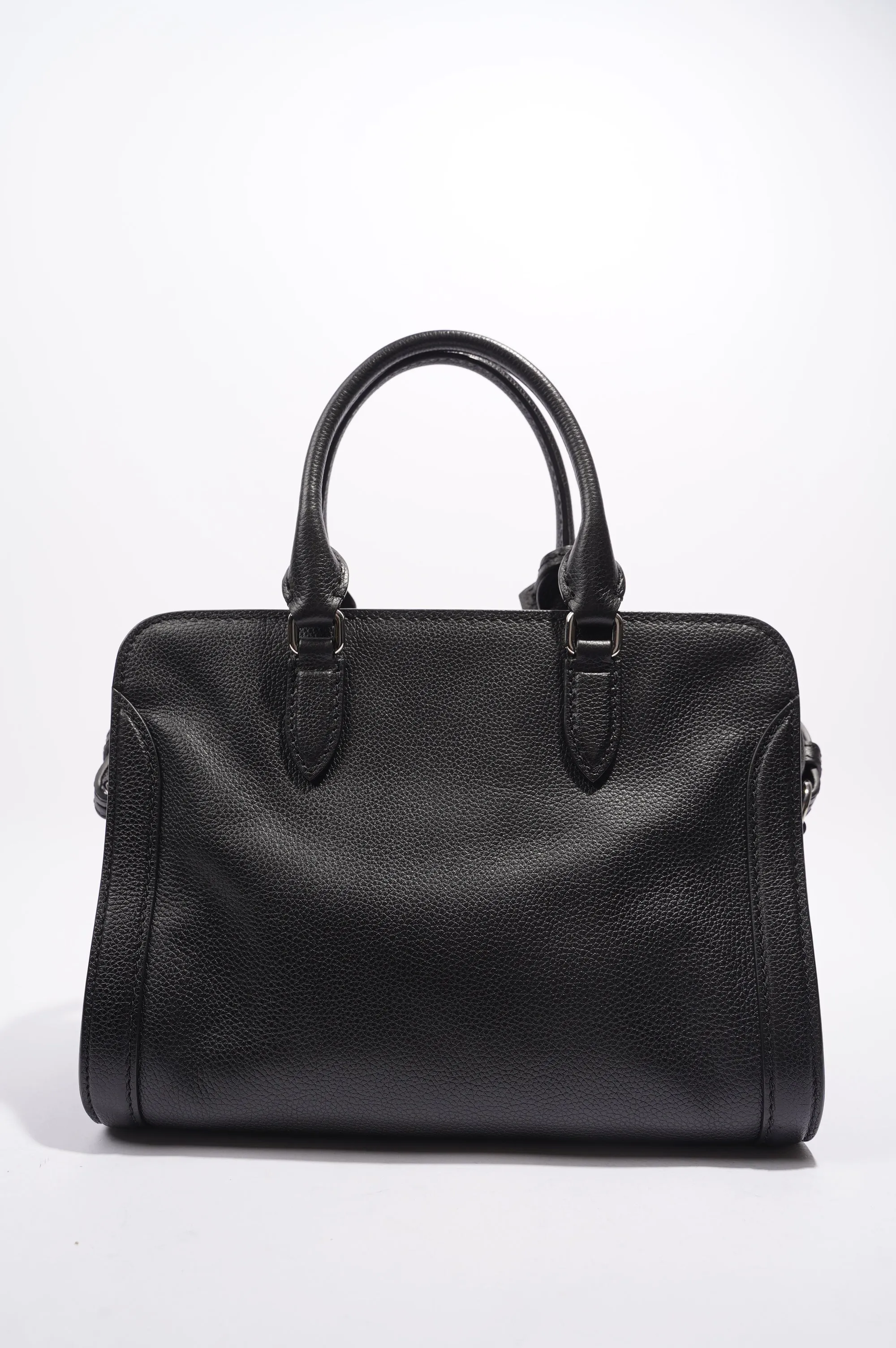 Alexander McQueen Skull Padlock Leather Tote Black Leather OS