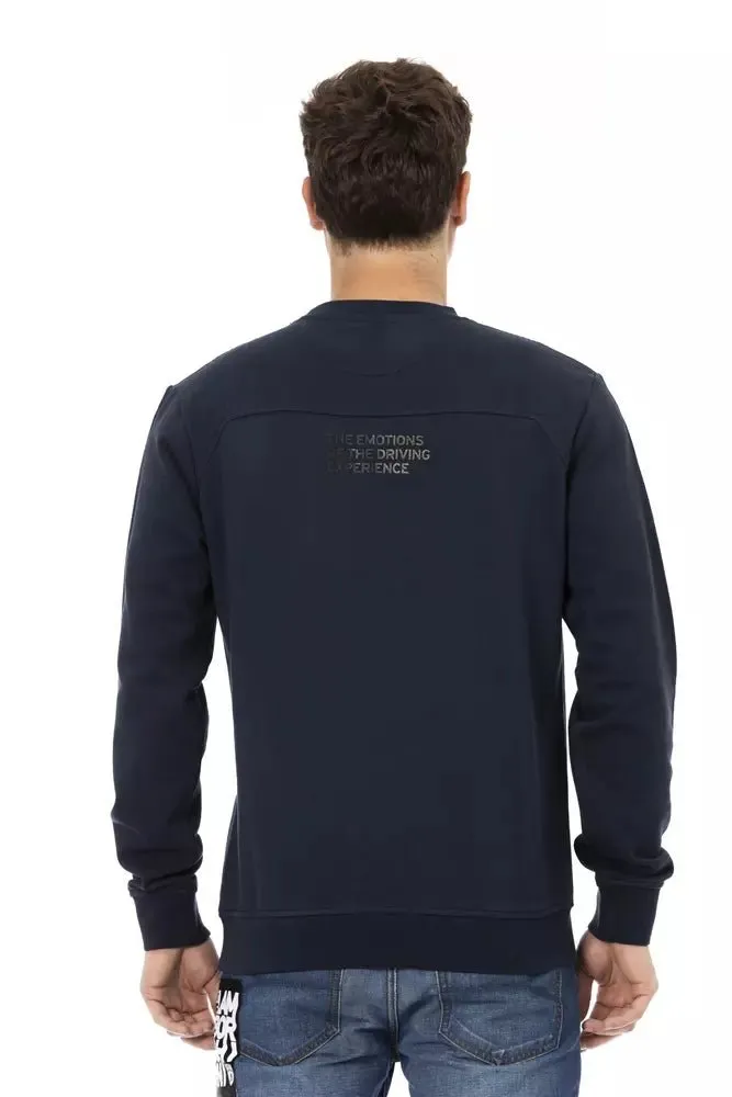 Automobili Lamborghini Blue Cotton Men Sweater