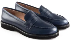 Beberlis Chunky Navy Tractor Slip On Loafers