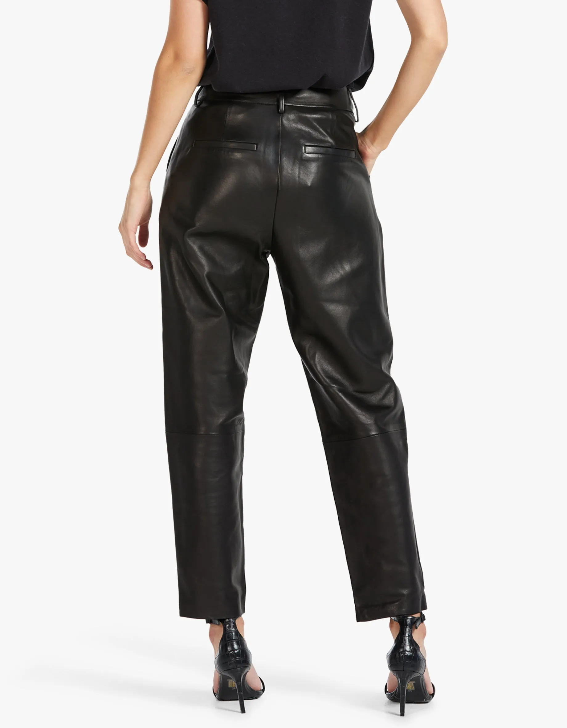 Becky Leather Trouser - Black