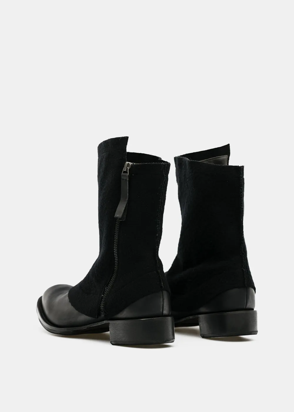 Black Asymmetric Zip Boots