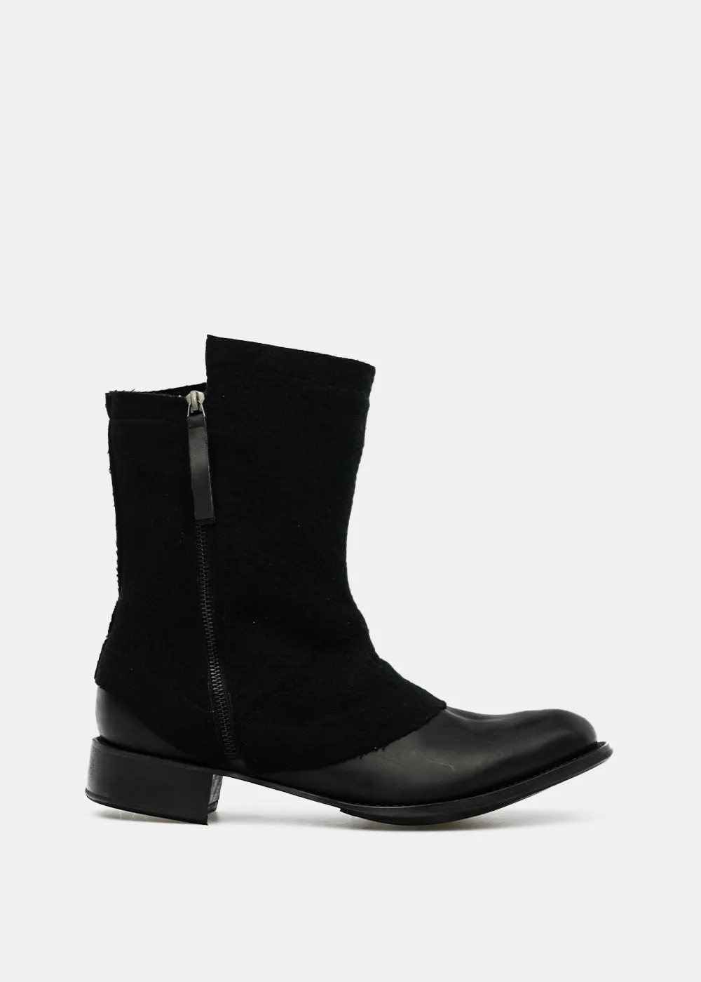 Black Asymmetric Zip Boots