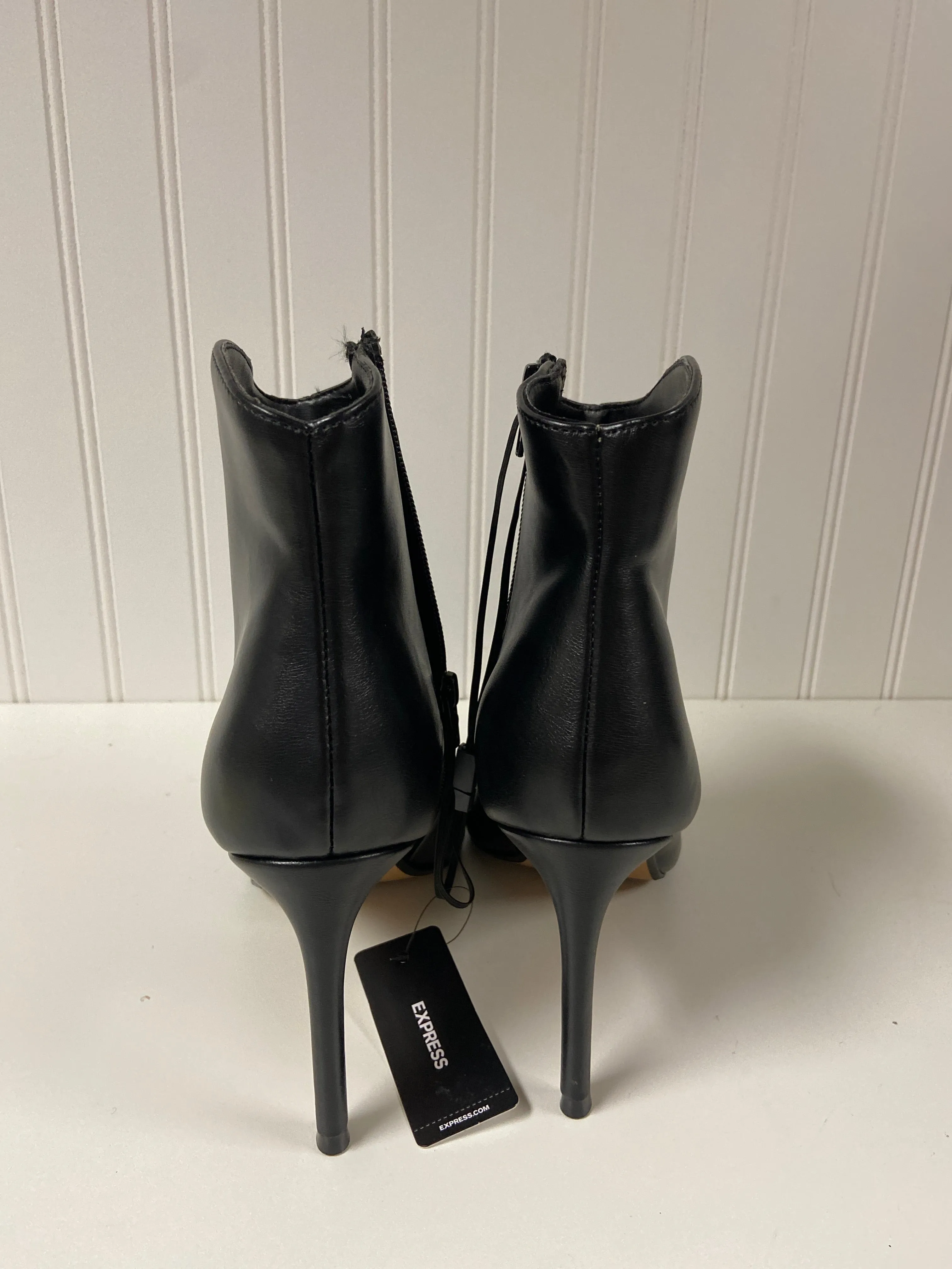 Black Boots Ankle Heels Express, Size 9