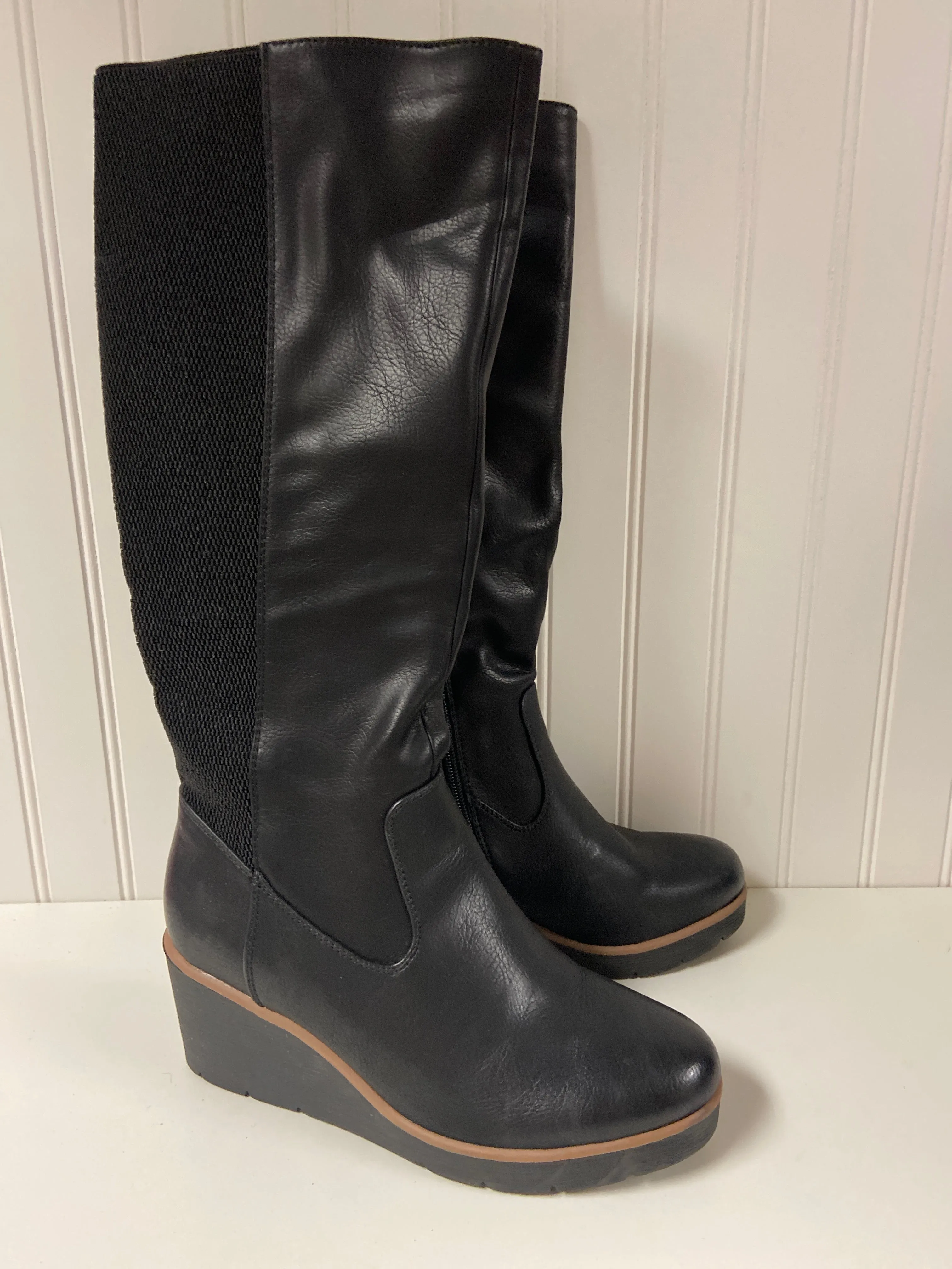 Black Boots Knee Heels Naturalizer, Size 8