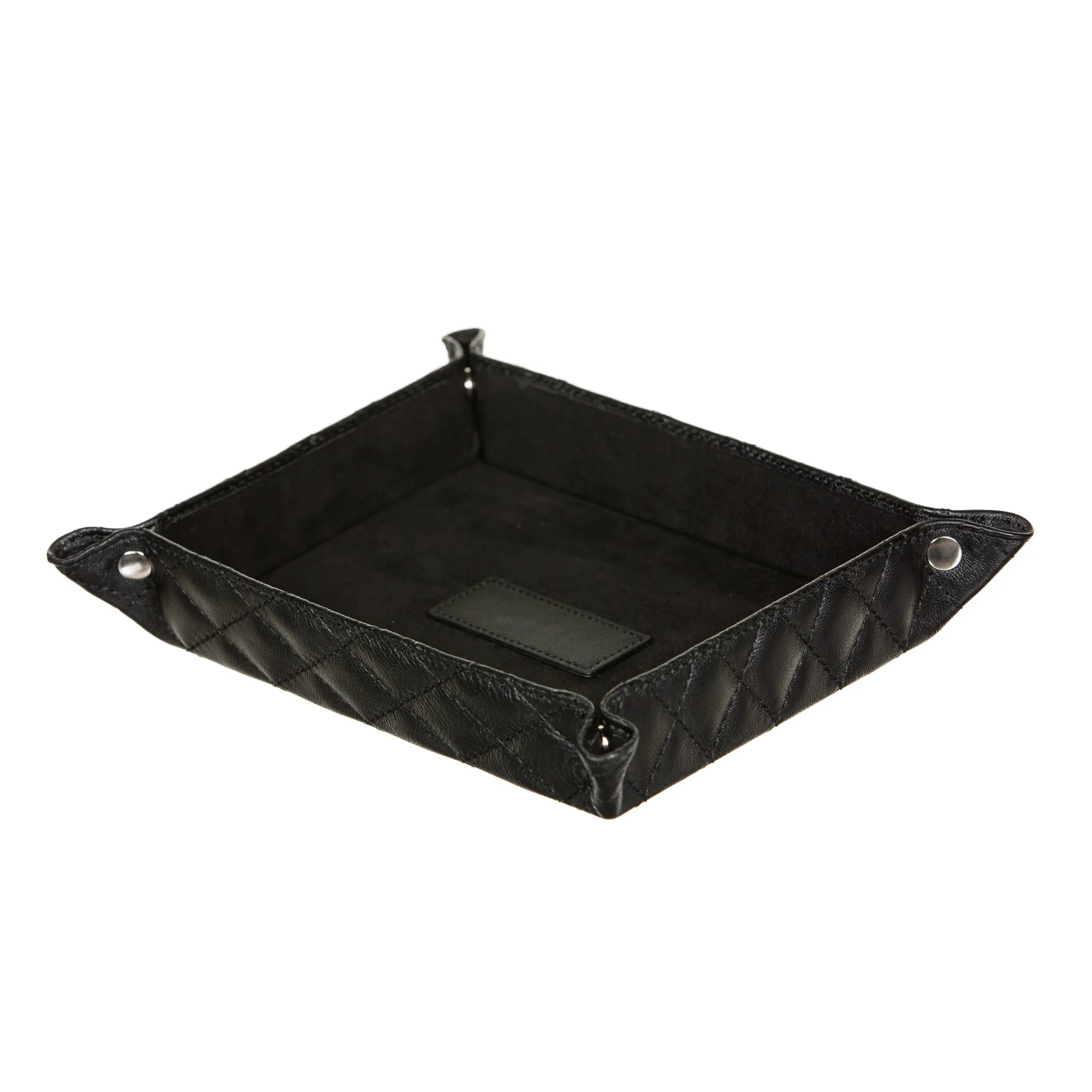 Black Leather Valet Tray