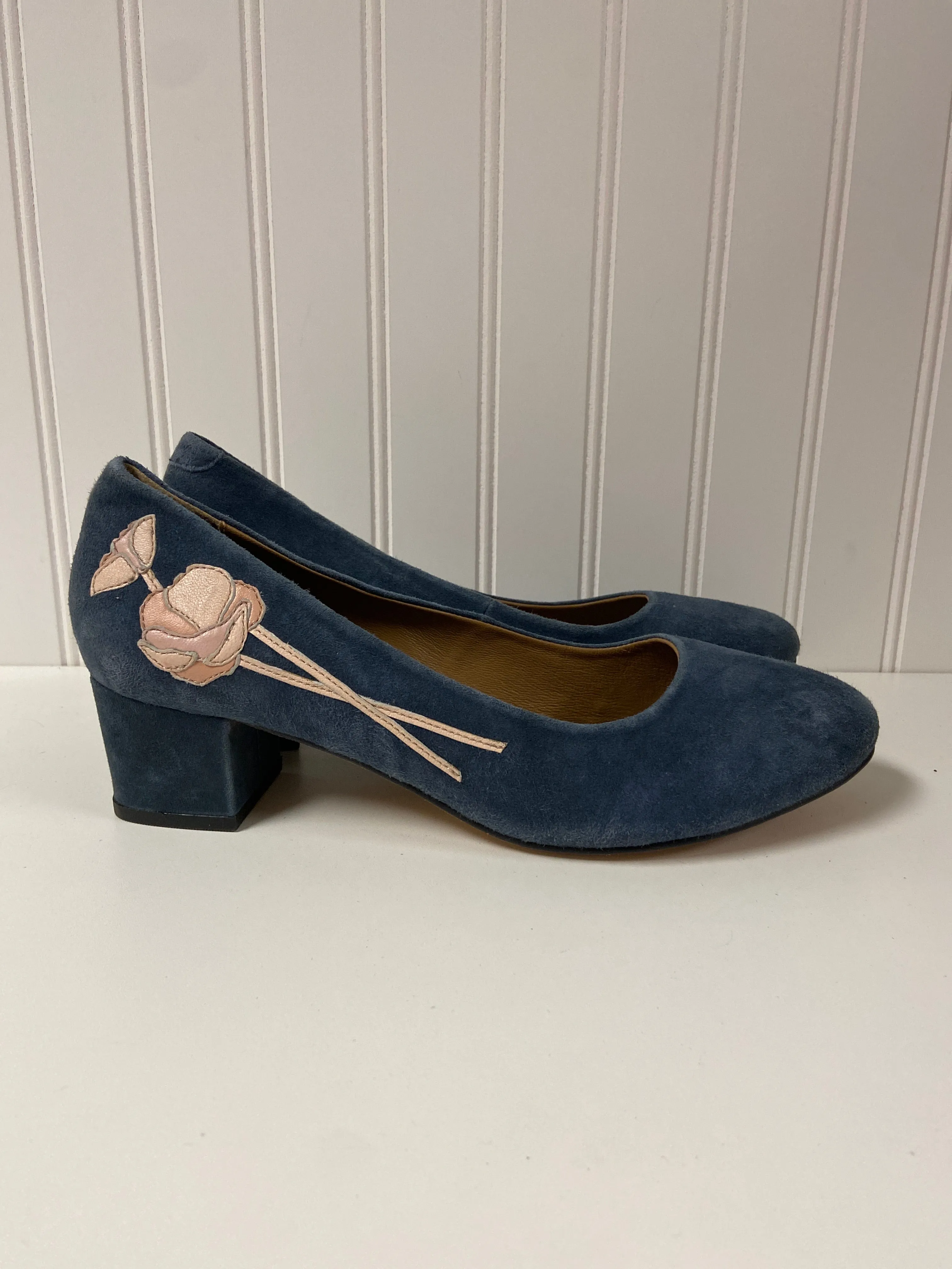 Blue Shoes Heels Block Clothes Mentor, Size 10