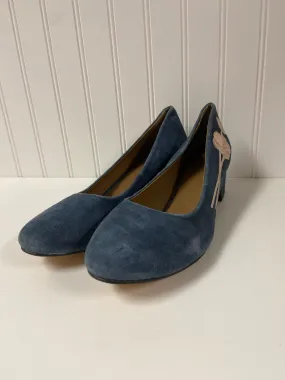 Blue Shoes Heels Block Clothes Mentor, Size 10