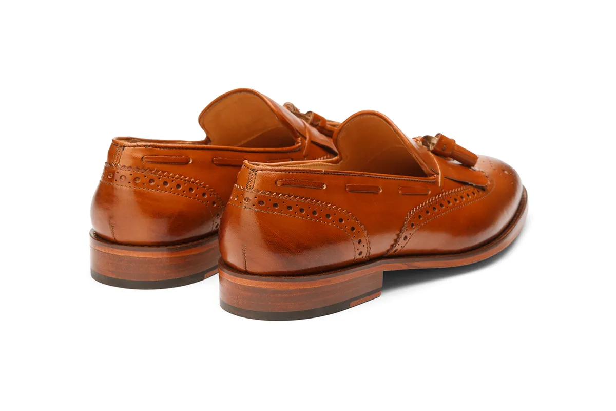 BROGUE WINGCAP KELTY LOAFERS- TAN