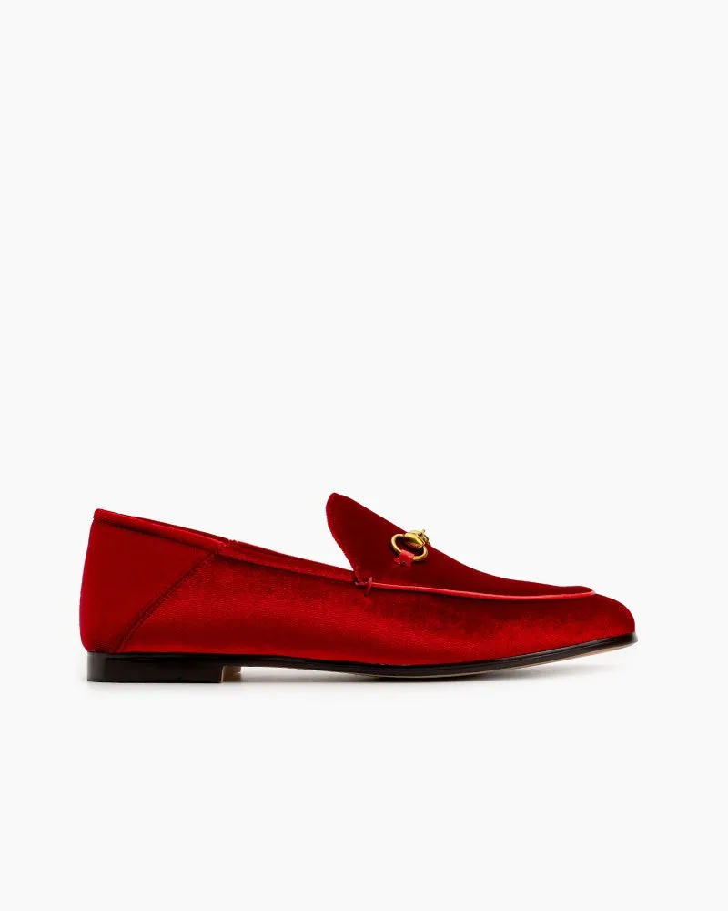 (Clean Up - US 8) Classic Metal Buckle Velvet Loafers