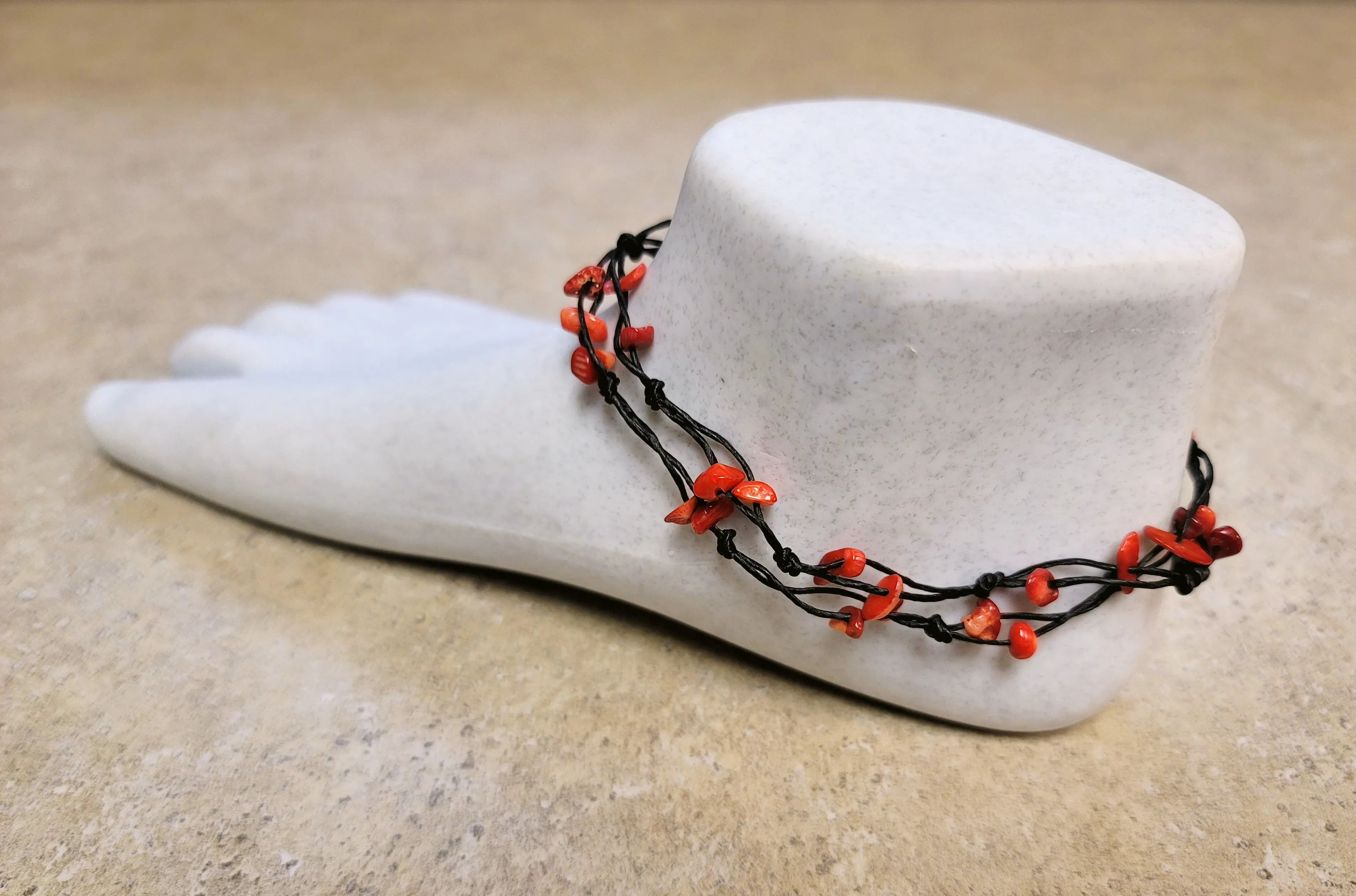 Coral Rope Ankle Bracelet