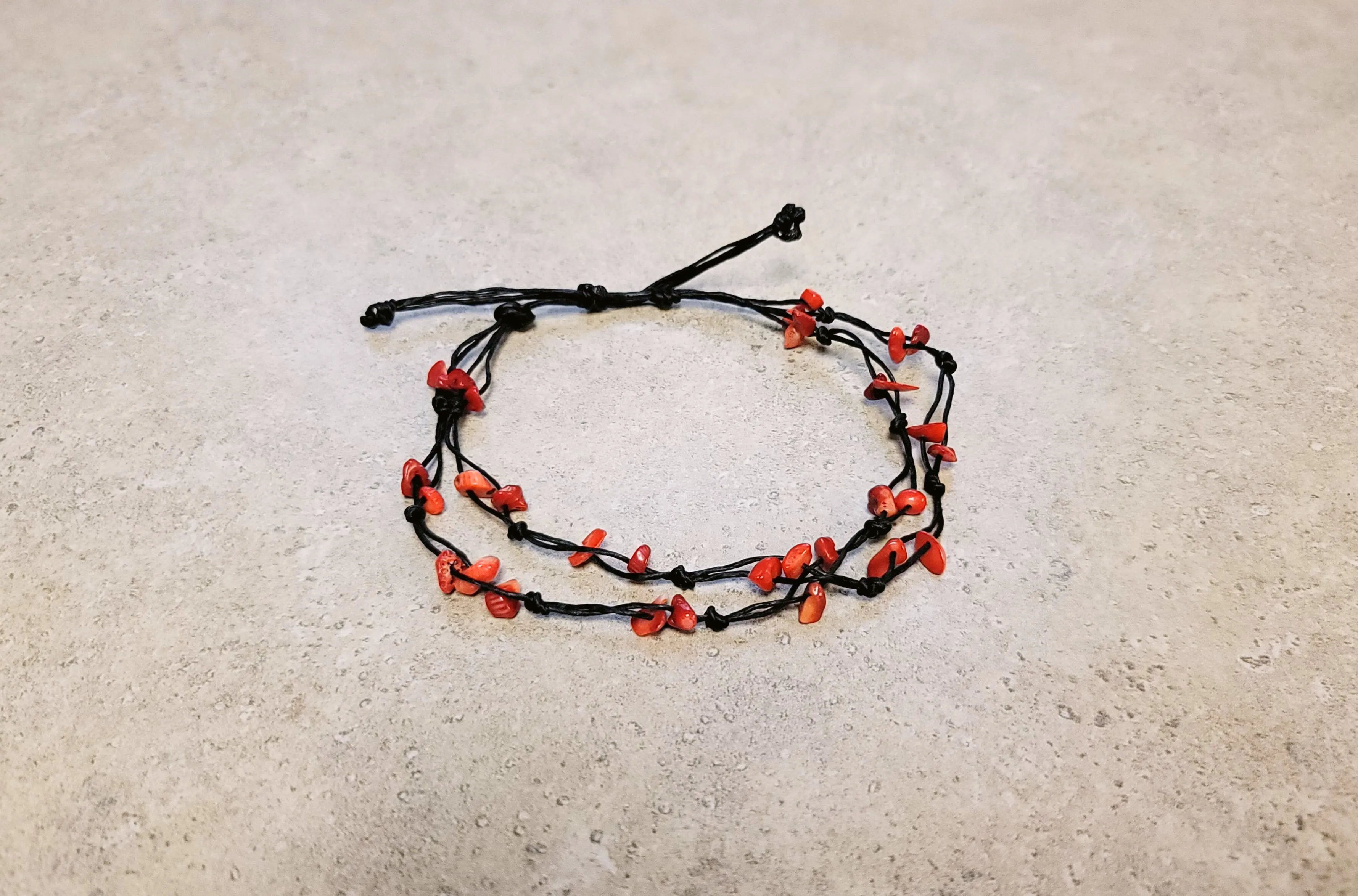 Coral Rope Ankle Bracelet