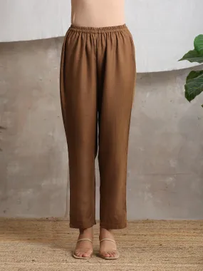 Cotton Linen Brown Pant