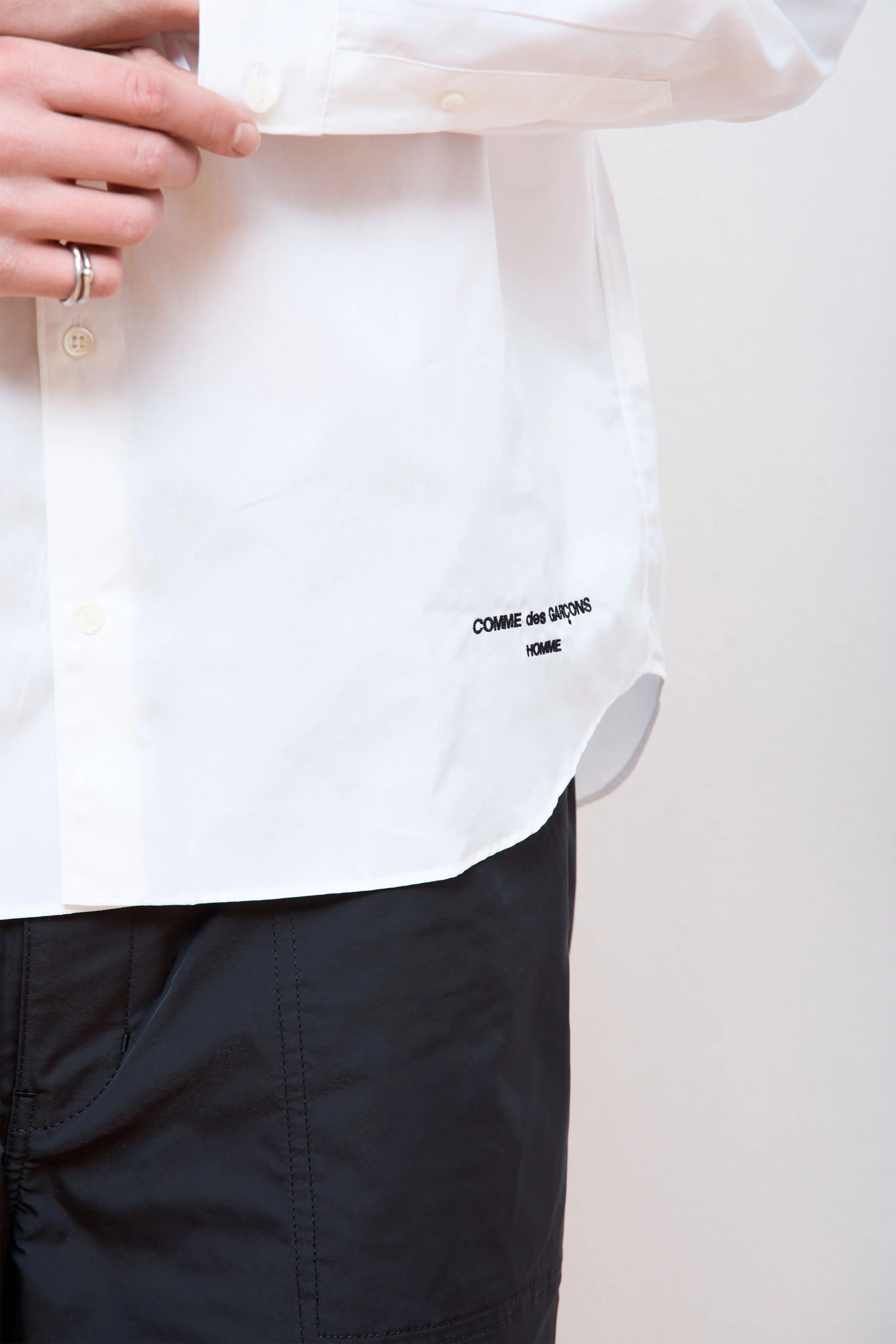 Cotton Logo Shirt White