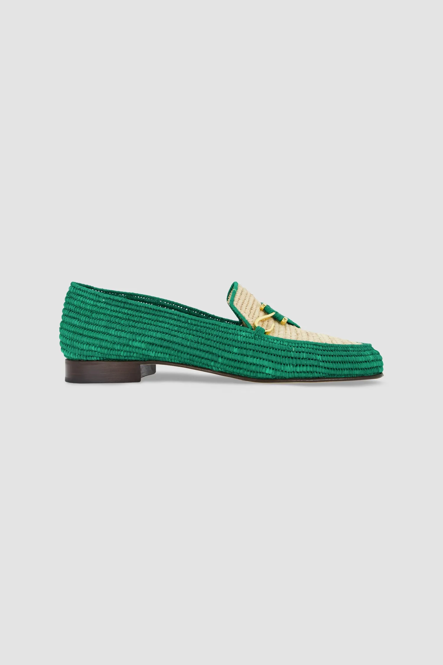 Edhen Milano Agadir Green Raffia Loafers