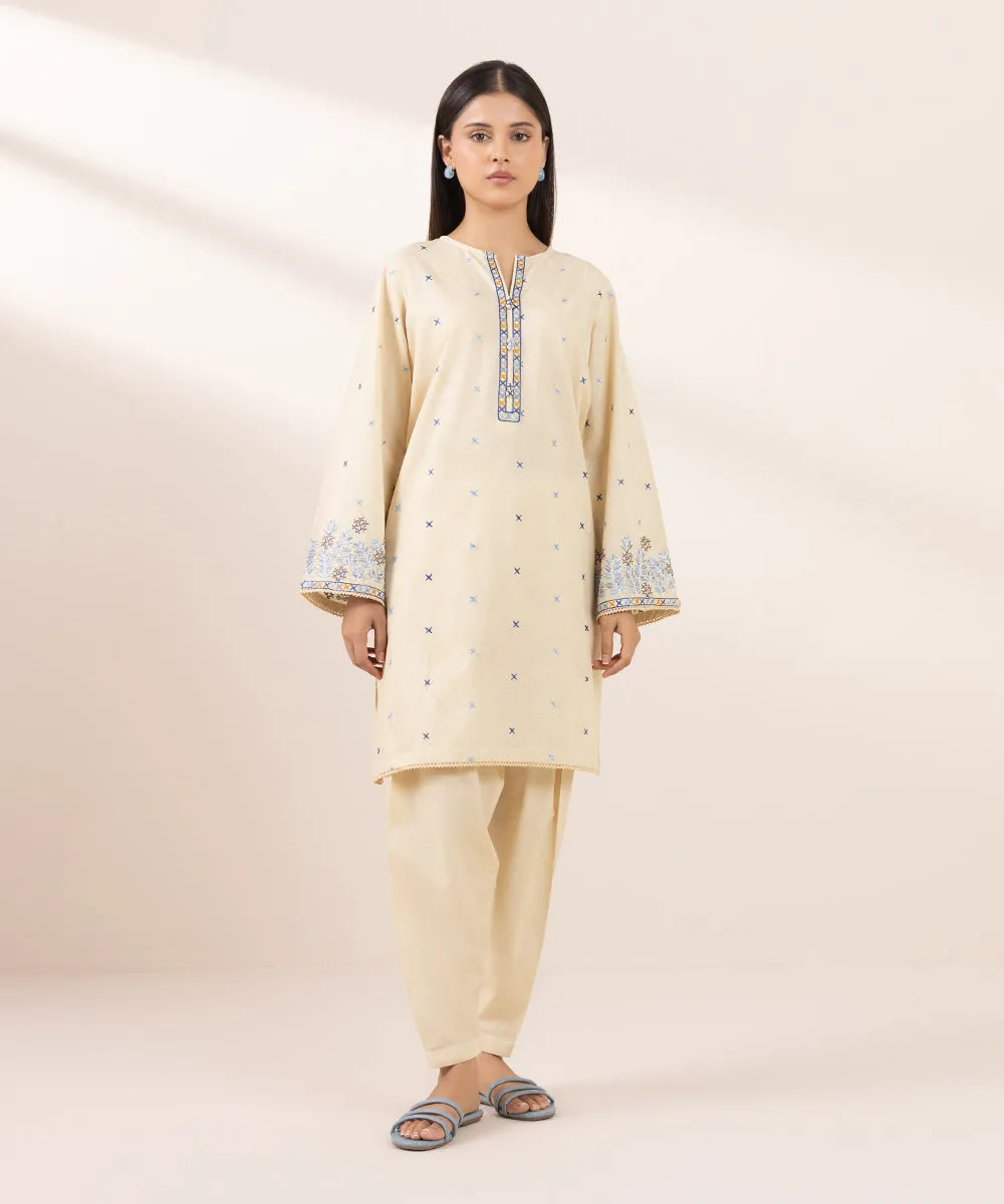 Embroidered Cotton Jacquard Shirt