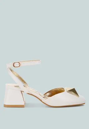 Griselda Brooch Detail Ankle Strap Sandals