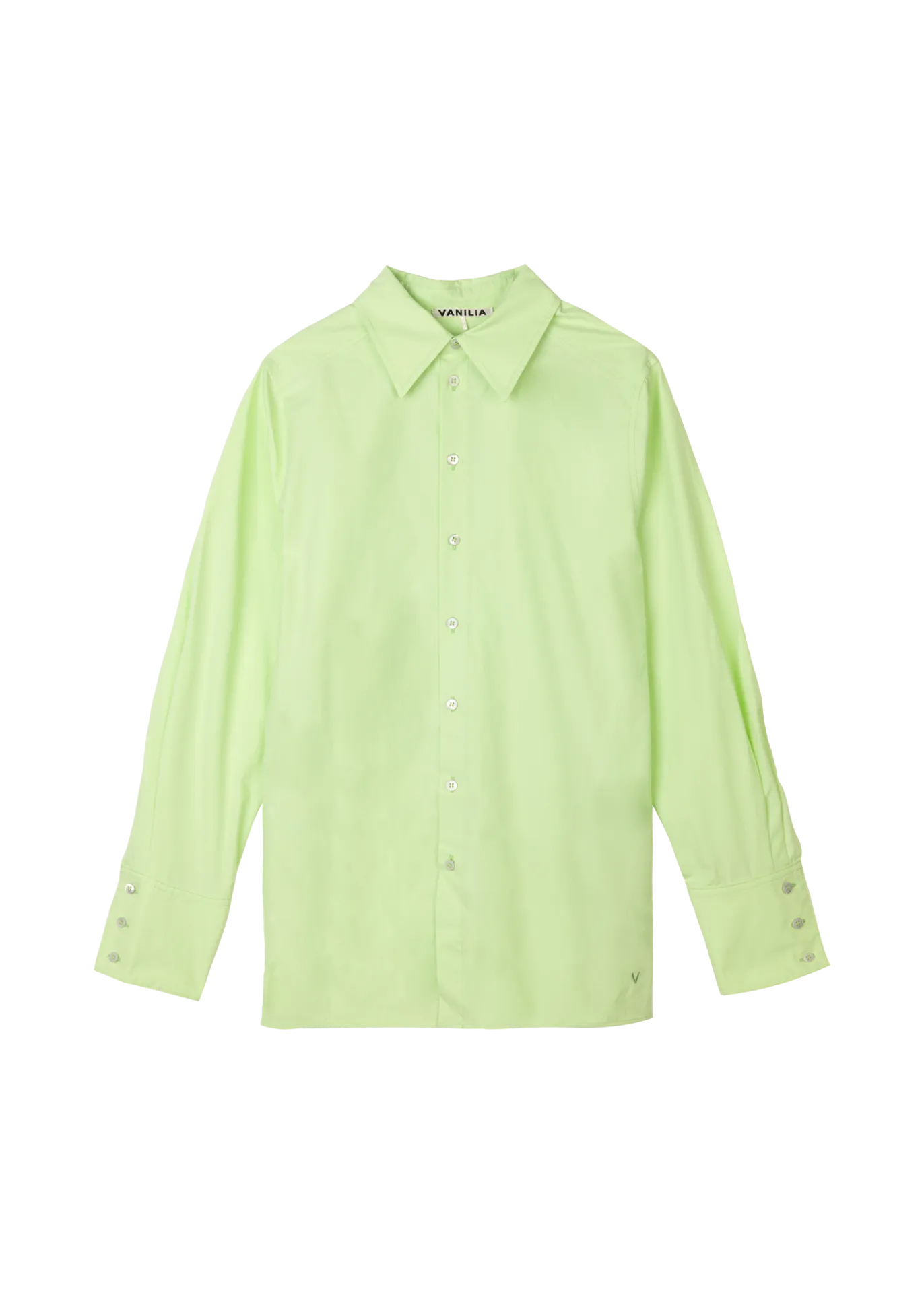 High cuff poplin blouse