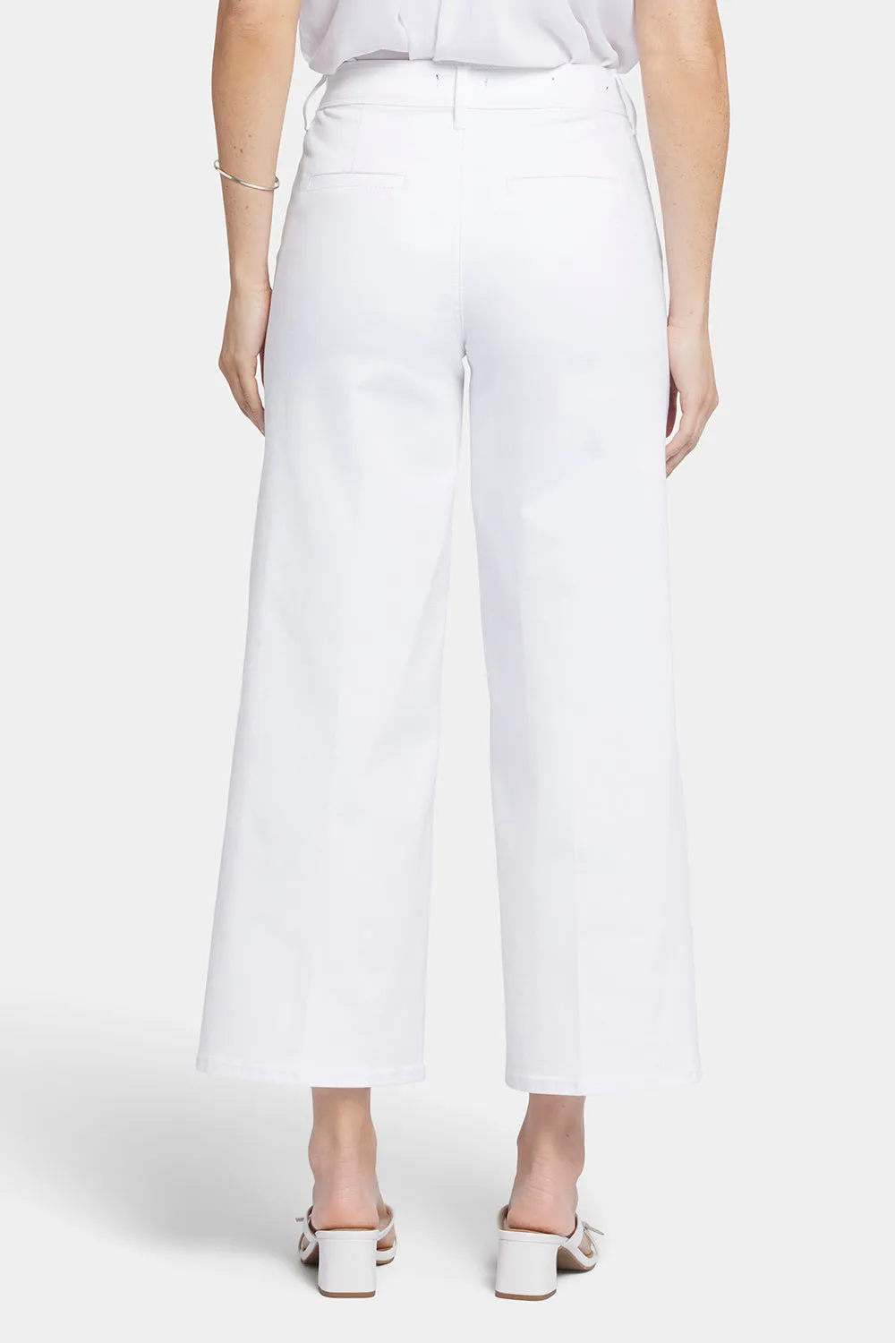 Mona Wide Leg Trouser Ankle Jeans  - Optic White