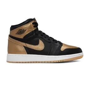 Nike Kid's Air Jordan 1 Retro High OG Shoes - Black / Metallic Gold