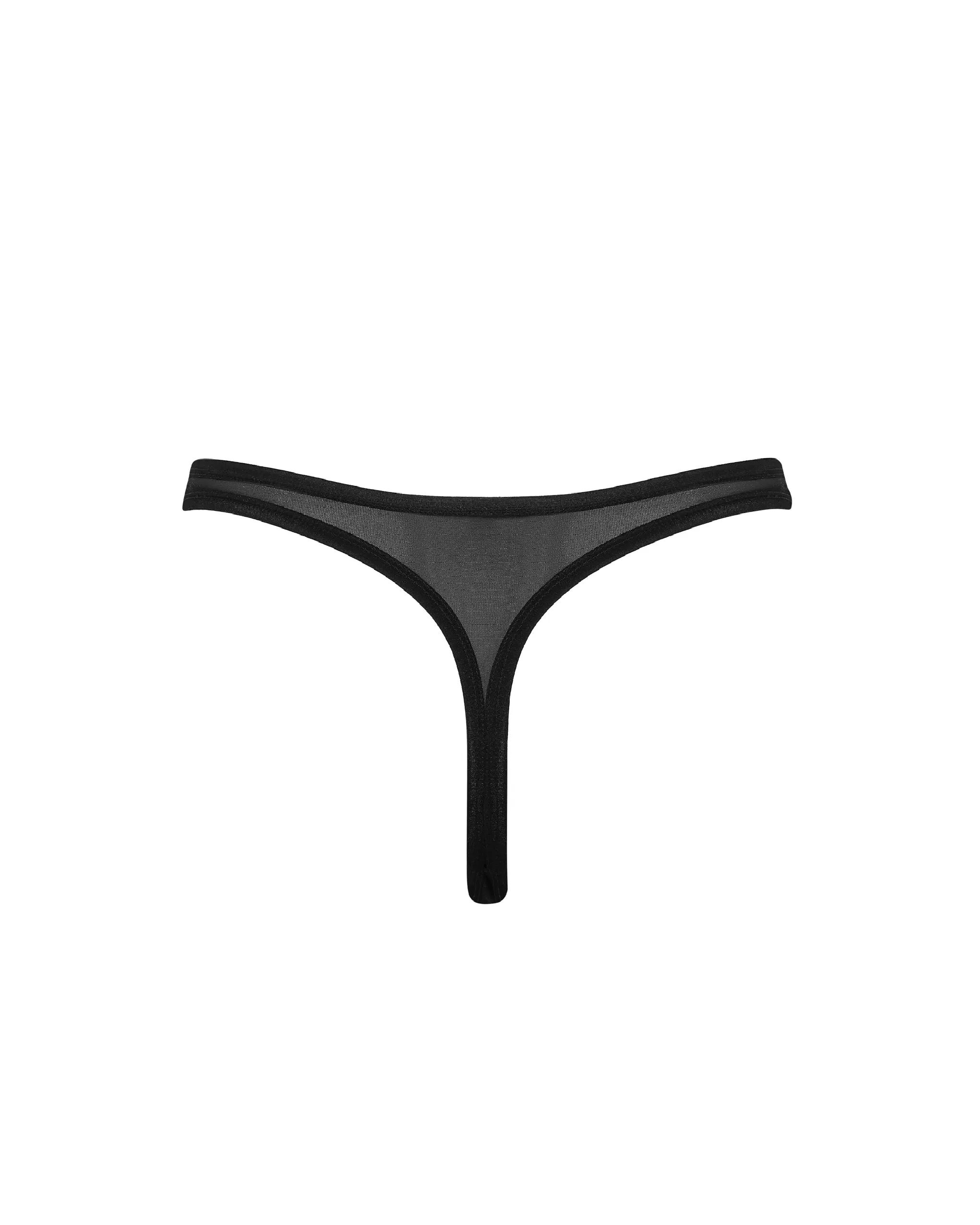 Thena High-Waist Thong Black