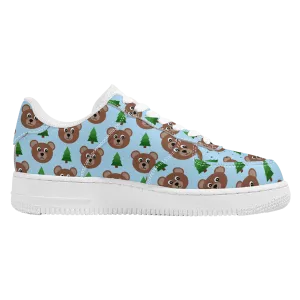 Woodsy Bear Low Top Unisex Vegan Leather Sneakers